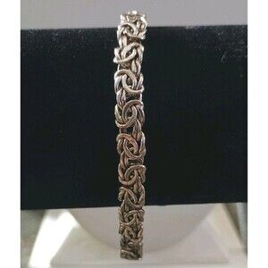 Atasay Kuyumculuk AK 925 Turkey Sterling Silver Byzantine Adjustable Bracelet